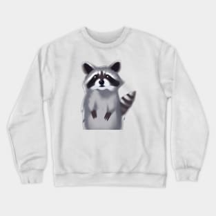 Cute Raccoon Drawing Crewneck Sweatshirt